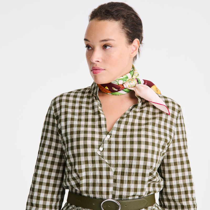 Olive Longchamp Vichy Jacquard Women Dress | US-736NZHSQL