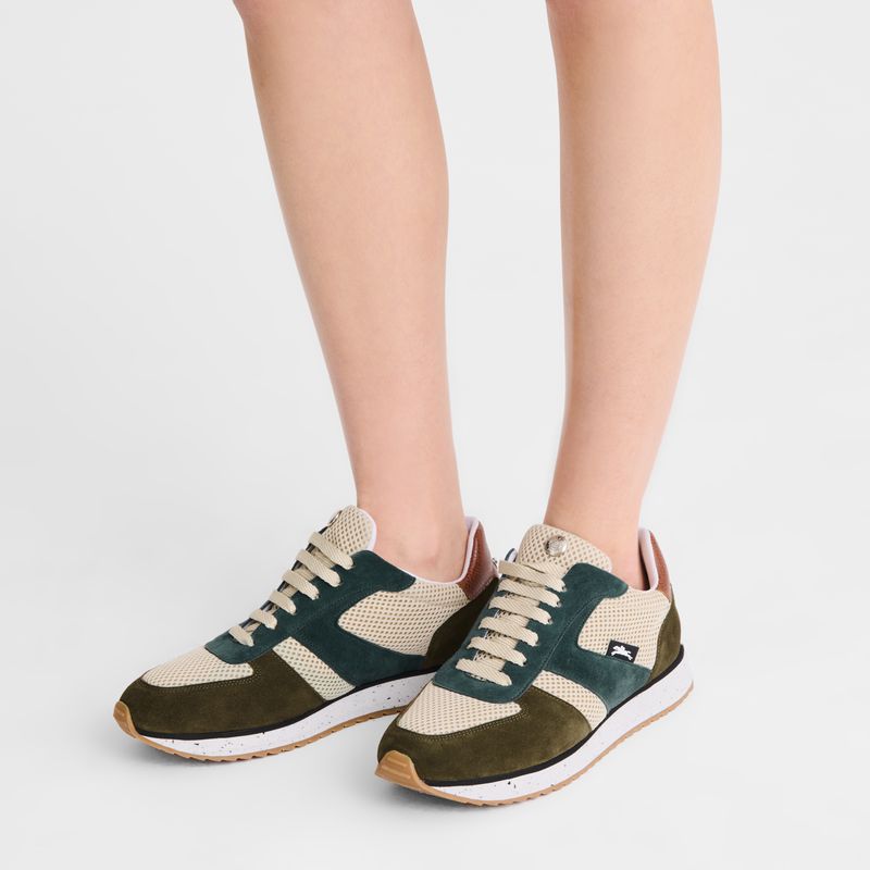Olive / Blue Longchamp Le Pliage Green Women Sneakers | US-657XPJBQY