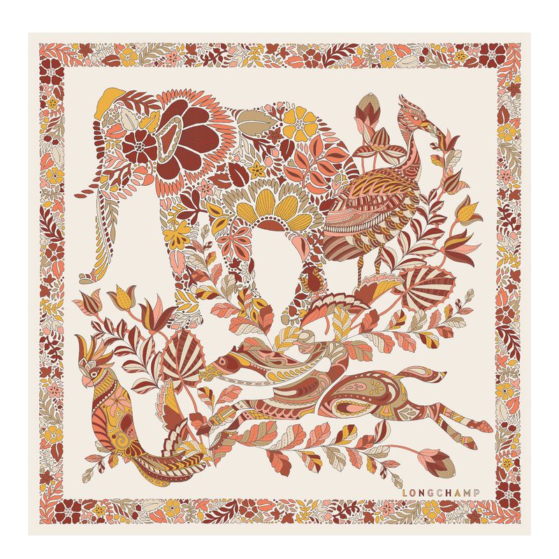 Orange Longchamp Forêt 50 Women Scarf | US-170JFCTSM