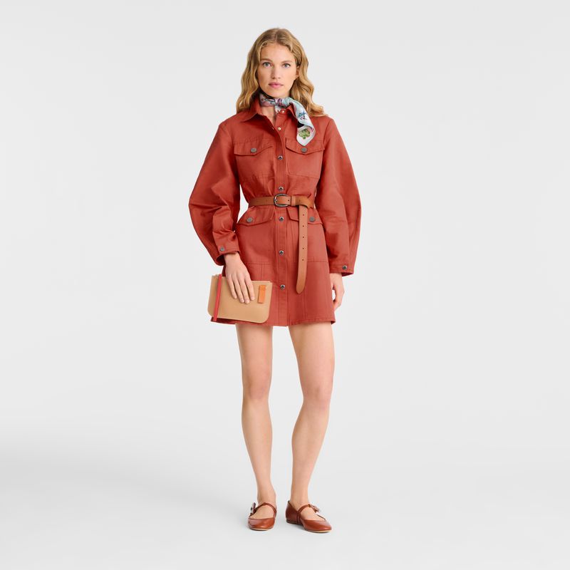 Orange Longchamp Le Foulonné Women Pouch | US-421NZXAVF