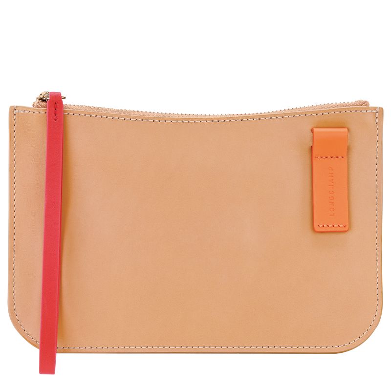 Orange Longchamp Le Foulonné Women Pouch | US-421NZXAVF