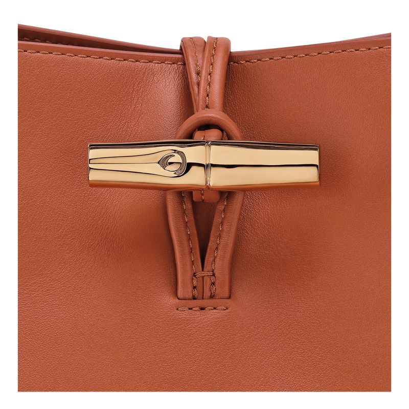 Orange / Cream Longchamp Le Roseau M Women Hobo Bag | US-693GVBKRI
