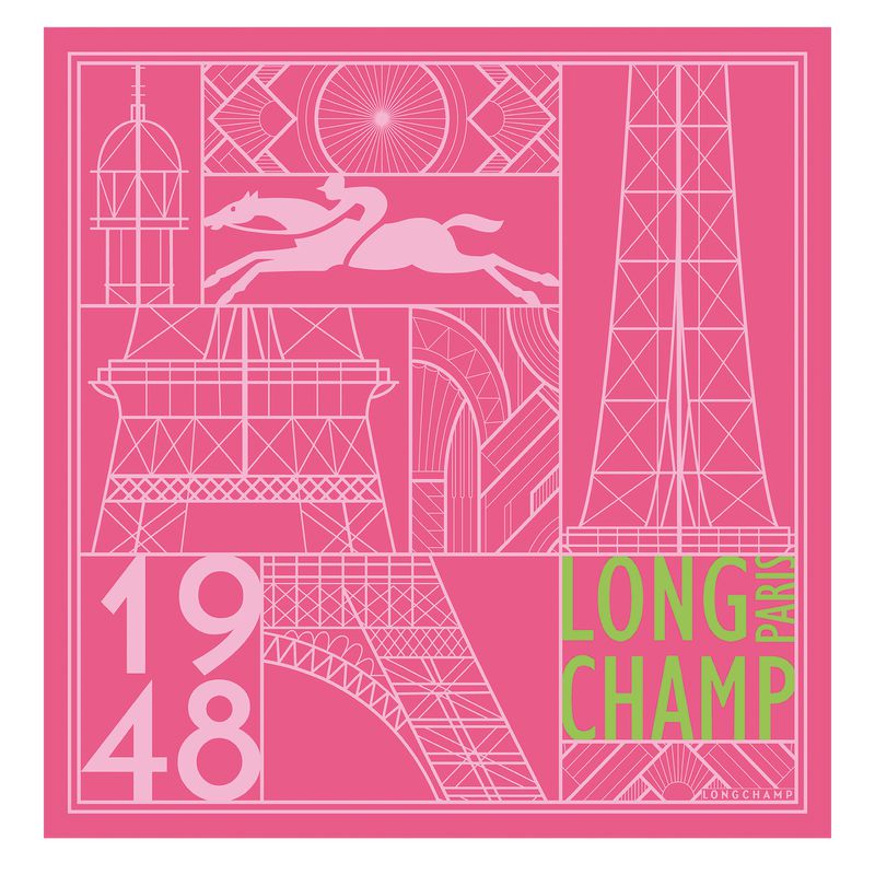 Pink Longchamp Eiffel Tower 1948 50 Women Scarf | US-842CDZSEQ