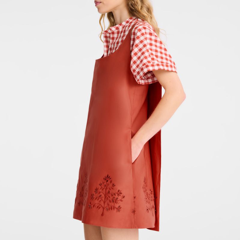 Pink Longchamp Embroidered Canvas Women Dress | US-859FMWXAQ