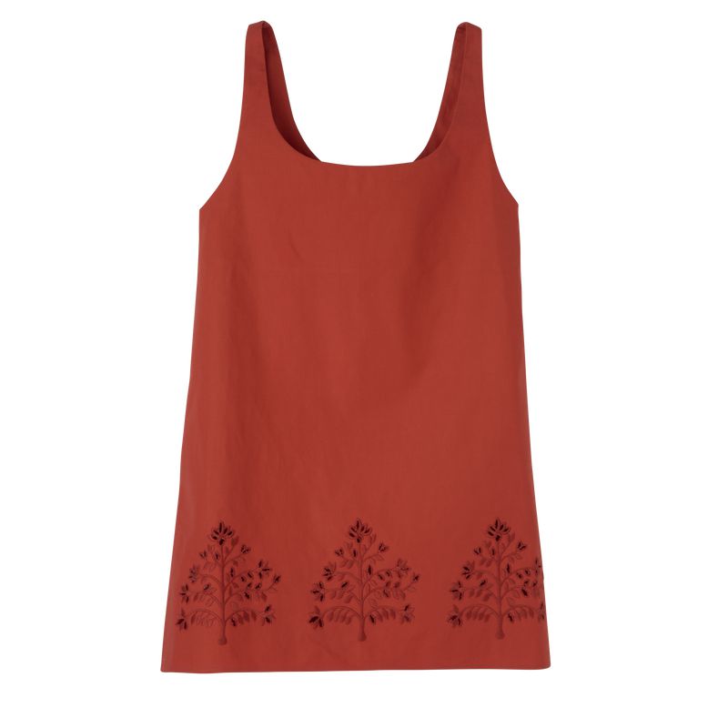 Pink Longchamp Embroidered Canvas Women Dress | US-859FMWXAQ