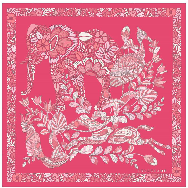 Pink Longchamp Forêt 50 Women Scarf | US-021ZAQTCK