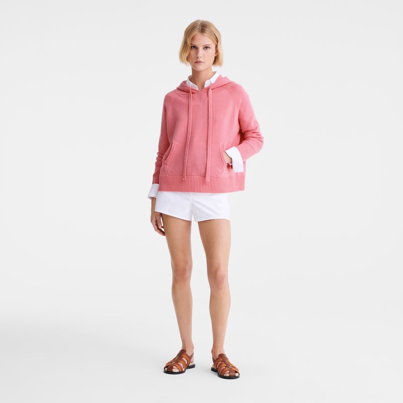 Pink Longchamp Hoodie Women Jumper | US-842RHEUZC