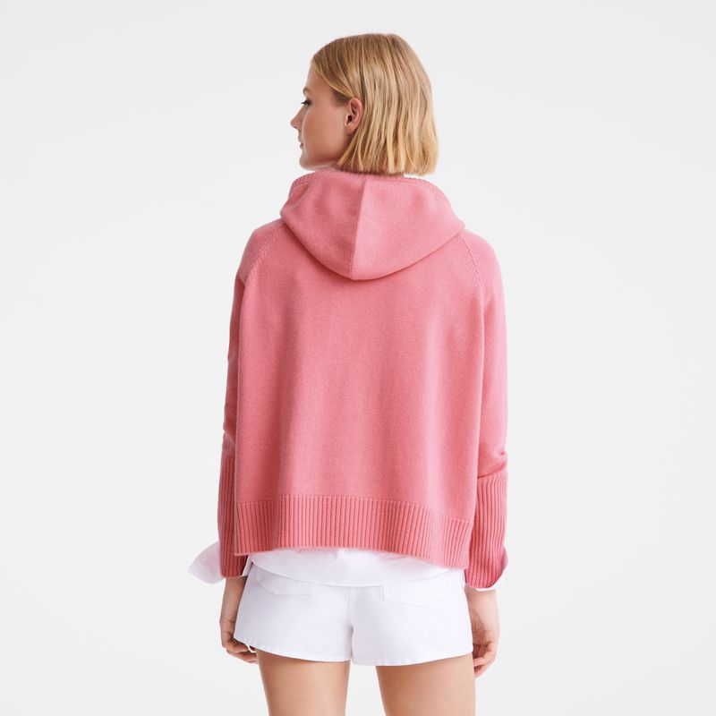 Pink Longchamp Hoodie Women Jumper | US-842RHEUZC