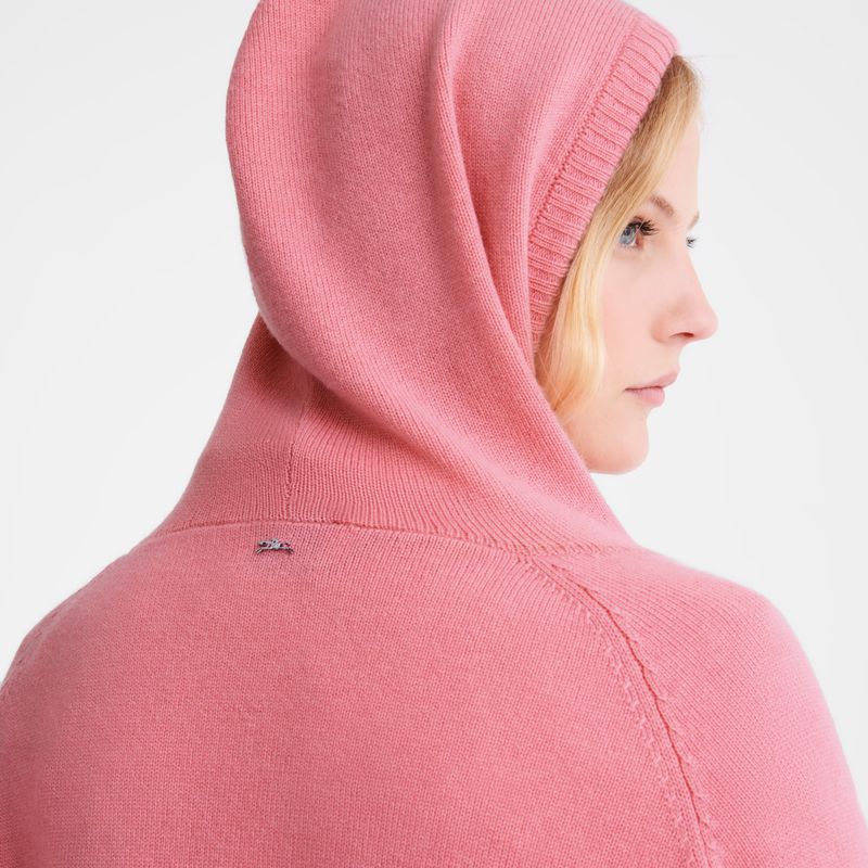 Pink Longchamp Hoodie Women Jumper | US-842RHEUZC