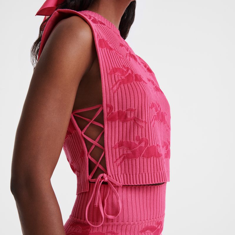 Pink Longchamp Knit Women Top | US-496QHXZOK