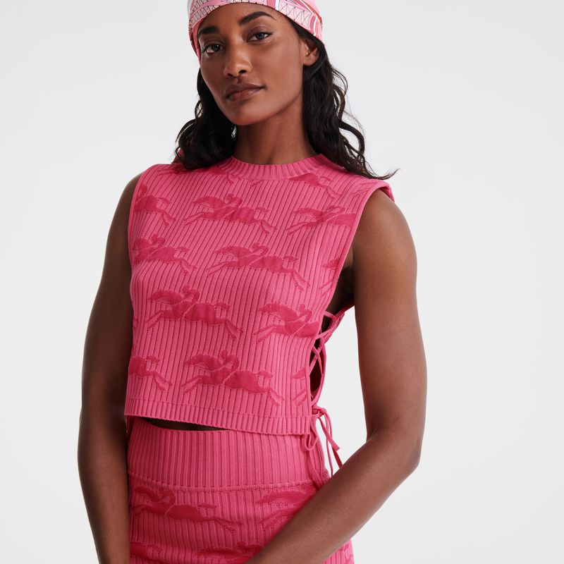 Pink Longchamp Knit Women Top | US-496QHXZOK