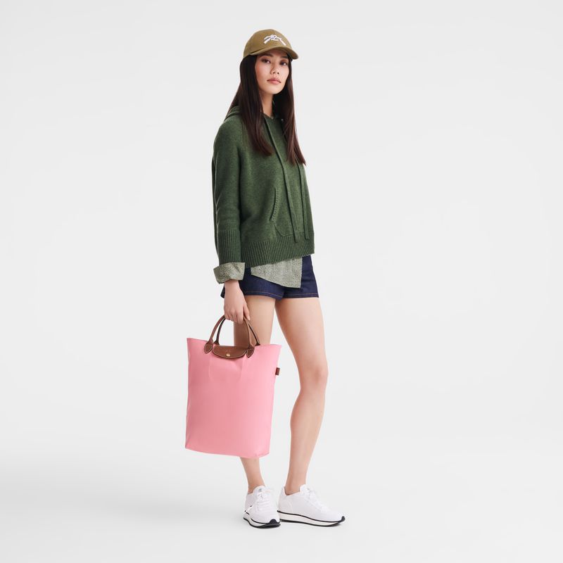 Pink Longchamp Le Pliage Original M Men Tote Bag | US-875NKCGME