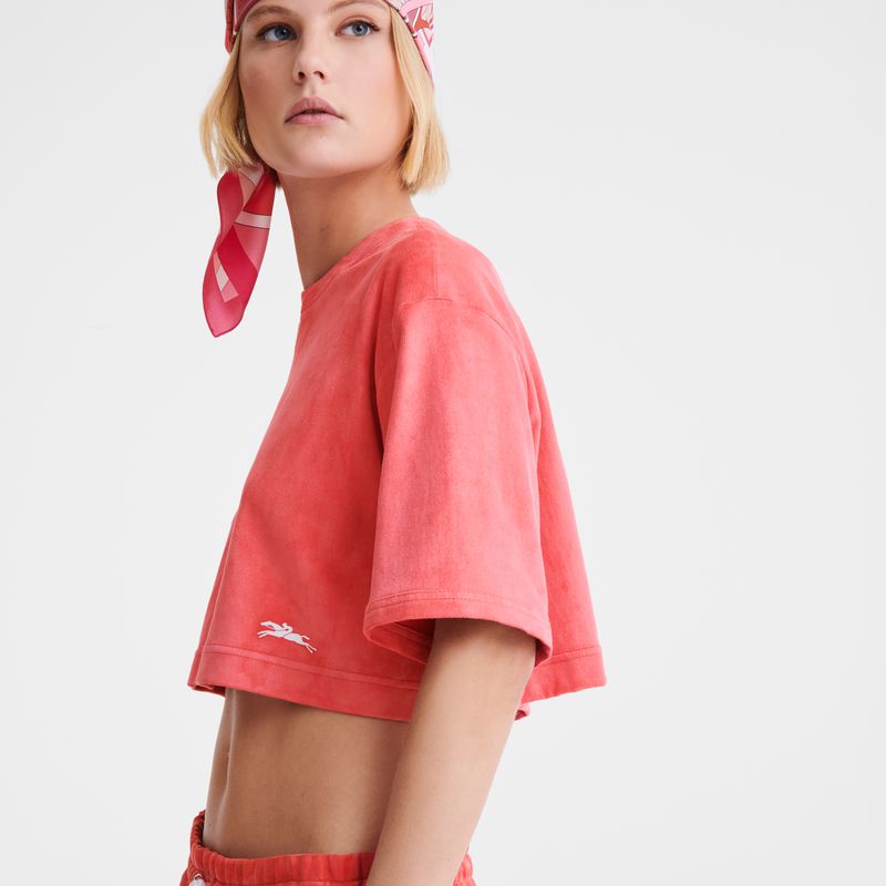 Pink Longchamp Leather Crop Women Top | US-728OQEJPU