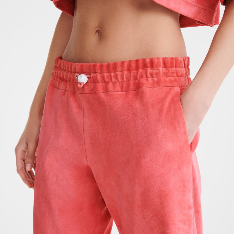 Pink Longchamp Leather Straight Women Pants | US-139QPKFOT