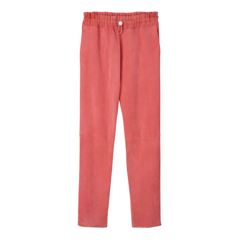 Pink Longchamp Leather Straight Women Pants | US-139QPKFOT