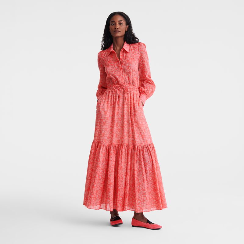 Pink Longchamp Long Women Dress | US-678HVWYCR
