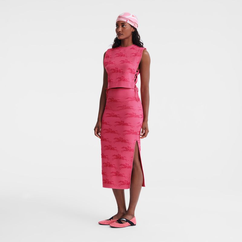 Pink Longchamp Midi Women Skirts | US-356YMNCIW