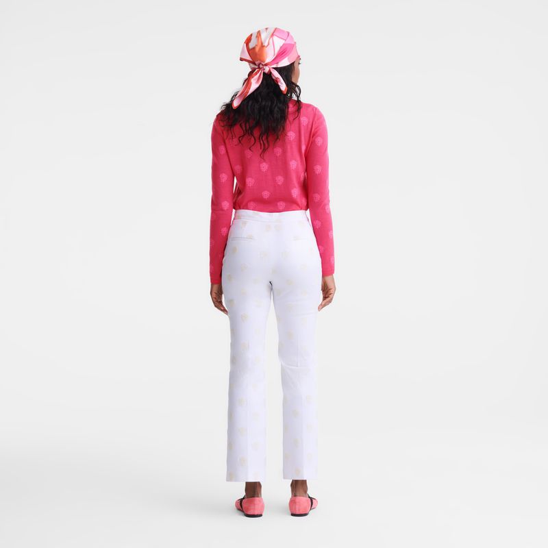 Pink Longchamp Round Neck Women Sweater | US-304TMZUAY