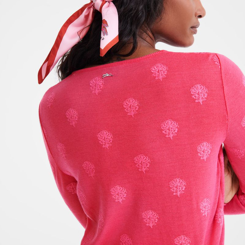 Pink Longchamp Round Neck Women Sweater | US-304TMZUAY