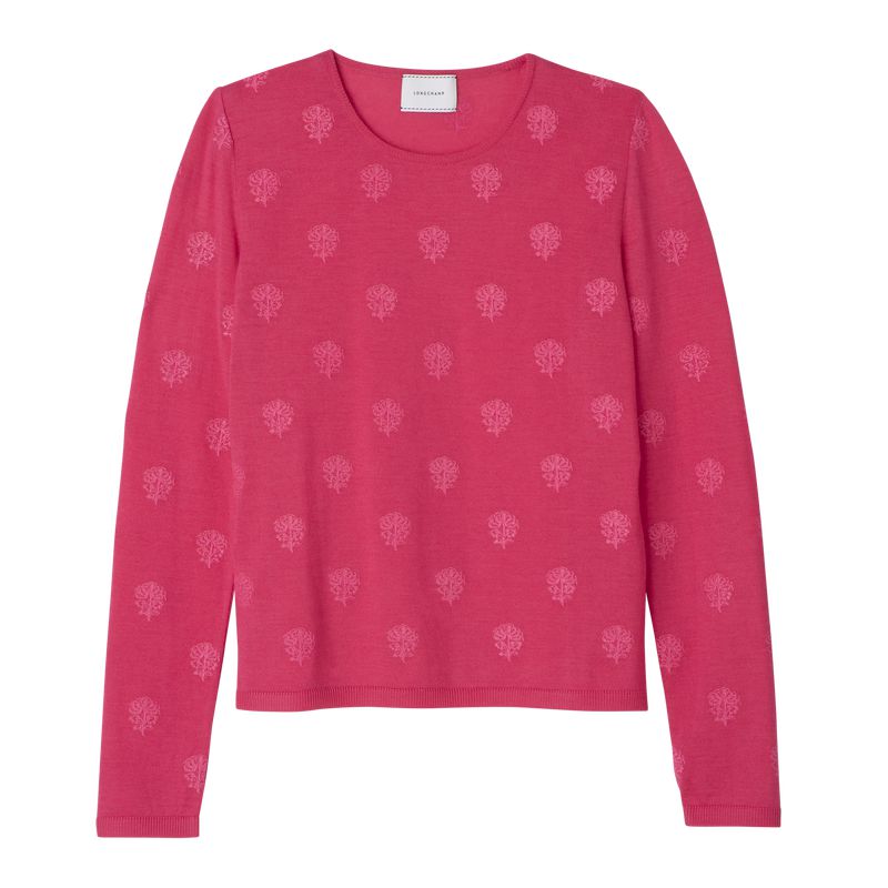 Pink Longchamp Round Neck Women Sweater | US-304TMZUAY
