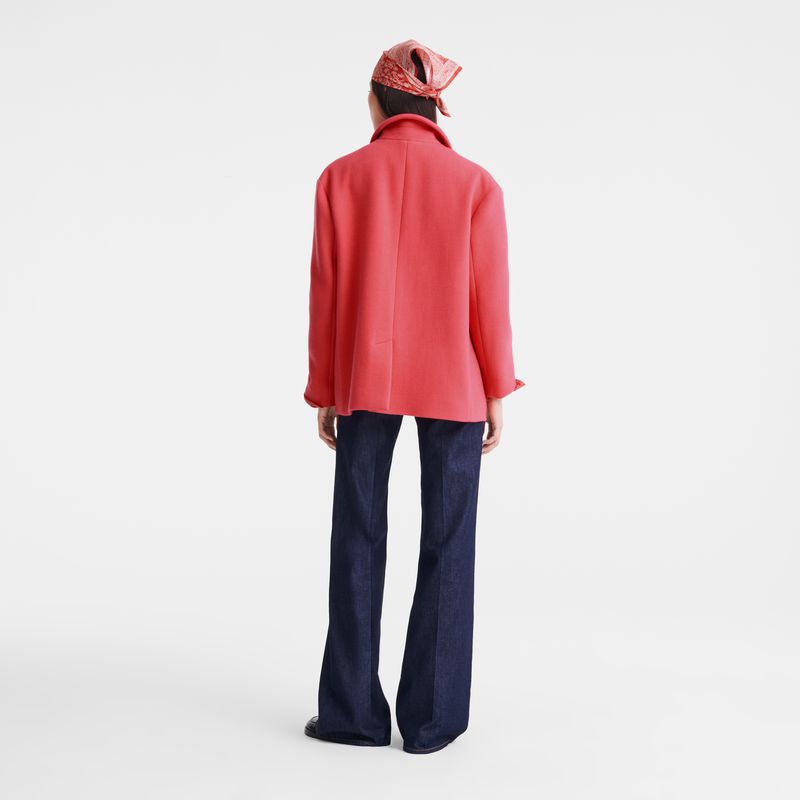 Pink Longchamp Straight Short Women Coat | US-314WUEVTP