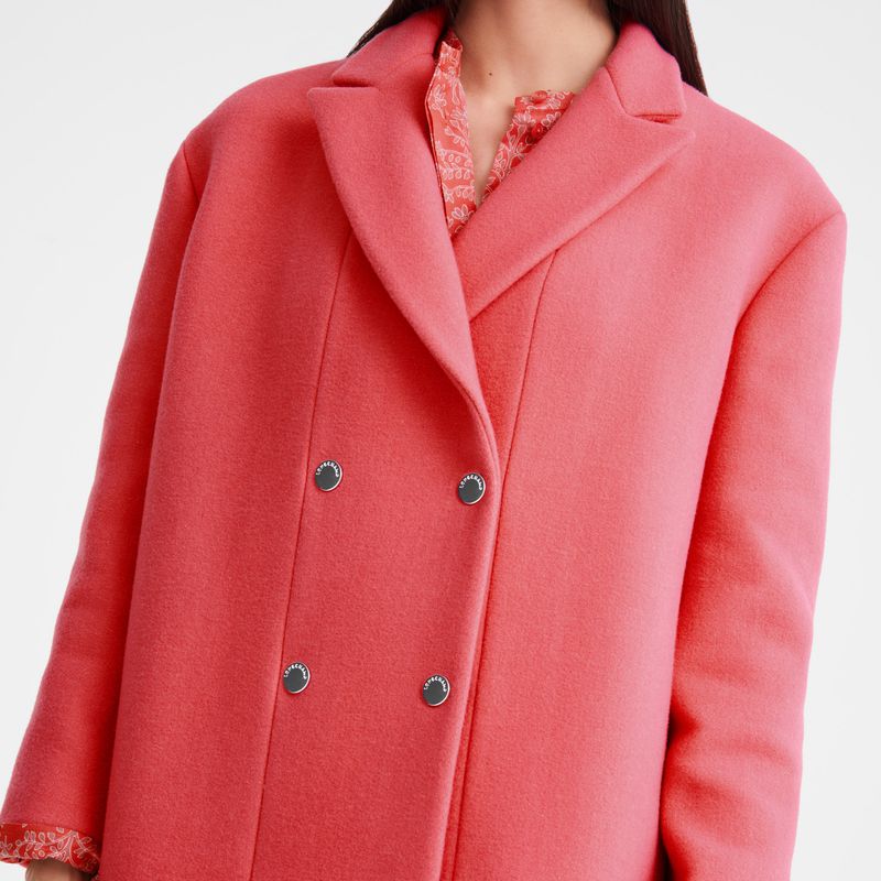 Pink Longchamp Straight Short Women Coat | US-314WUEVTP