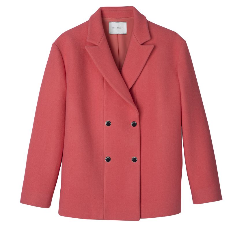 Pink Longchamp Straight Short Women Coat | US-314WUEVTP