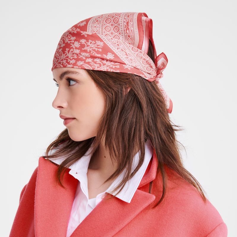 Pink Longchamp Tree Of Life 50 Women Scarf | US-683GBPHQK