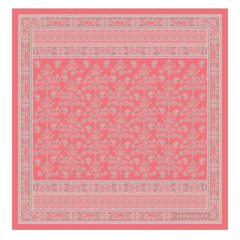 Pink Longchamp Tree Of Life 50 Women Scarf | US-683GBPHQK