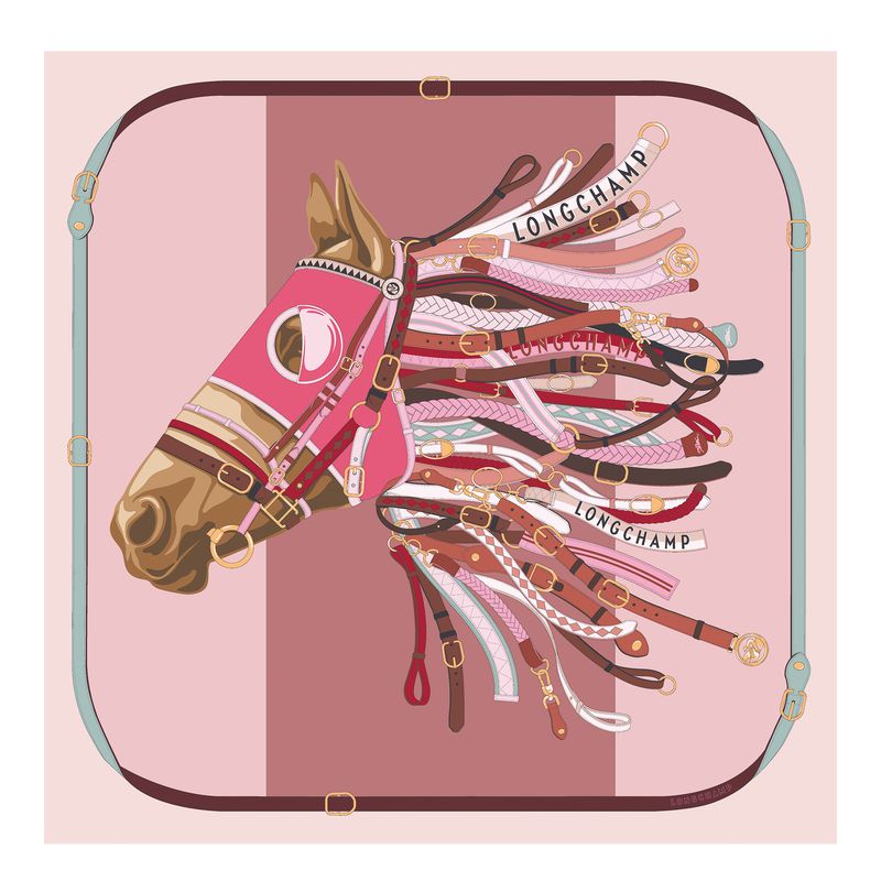 Pink Longchamp Tête De Cheval 90 Women Scarf | US-657MCPDAR