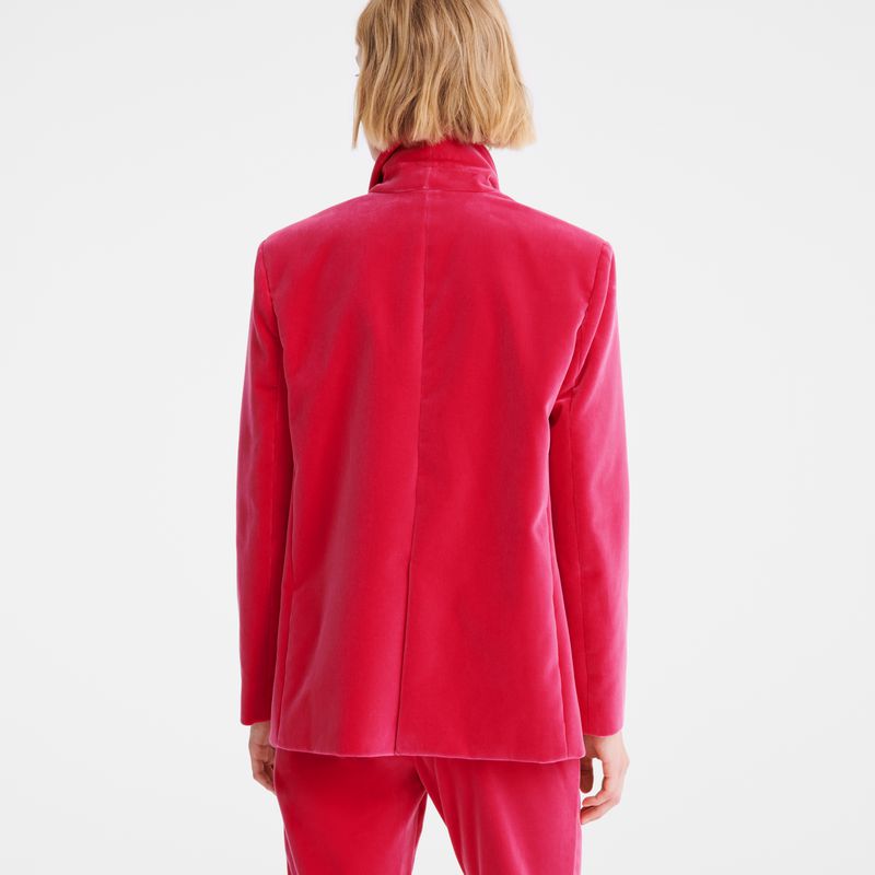 Pink Longchamp Velvet Women Jacket | US-073SDWMTJ