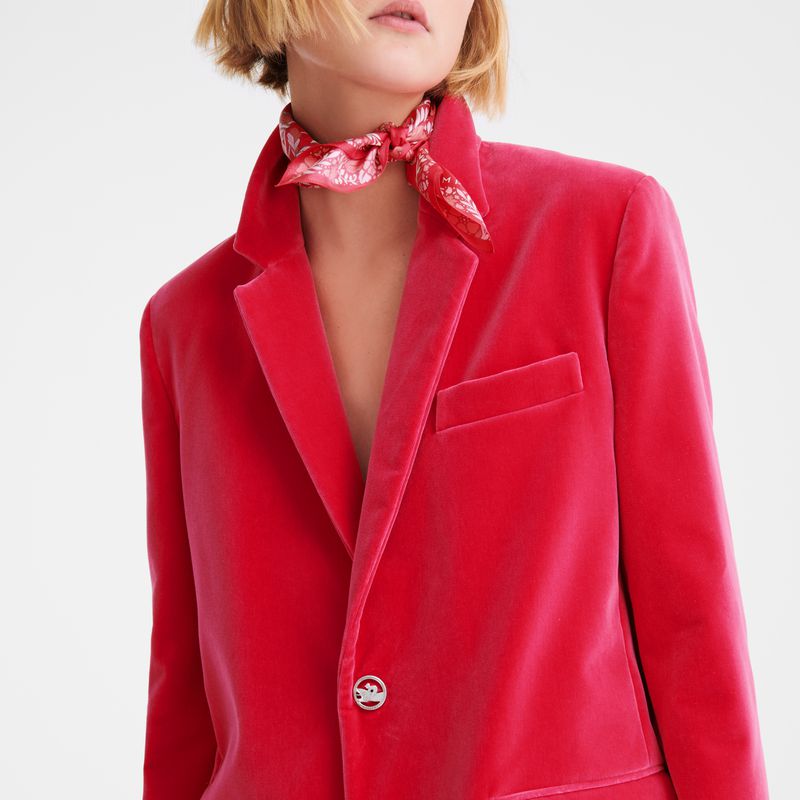 Pink Longchamp Velvet Women Jacket | US-073SDWMTJ