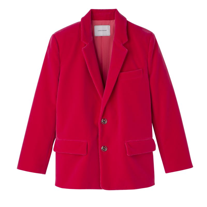 Pink Longchamp Velvet Women Jacket | US-073SDWMTJ