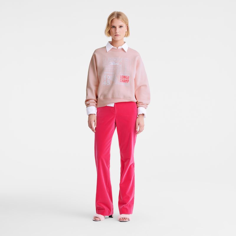 Pink Longchamp Velvet Women Pants | US-527FJKCZT