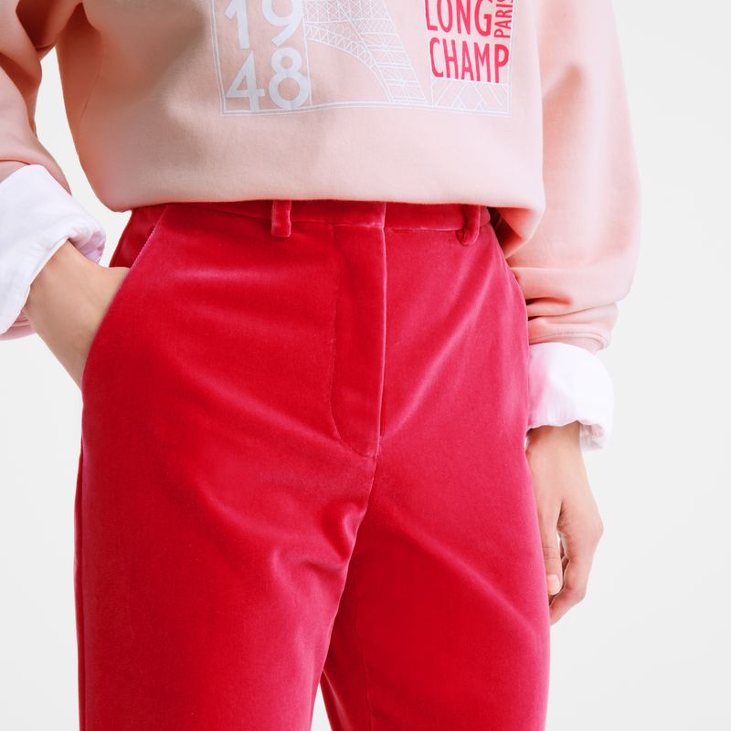 Pink Longchamp Velvet Women Pants | US-527FJKCZT