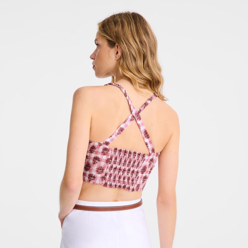 Pink Longchamp Vichy Print Veil Women Top | US-527SDJEHK
