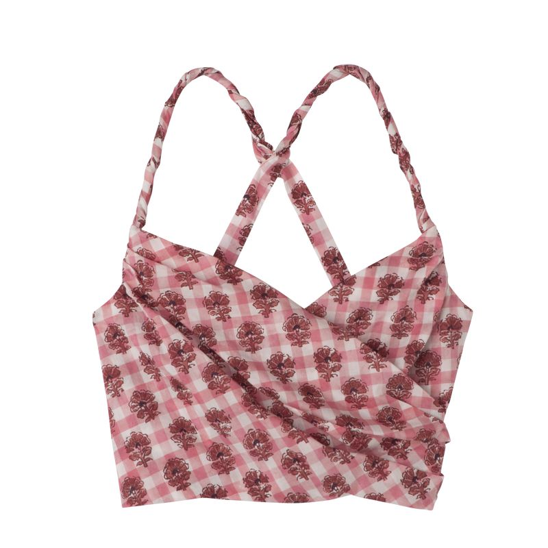 Pink Longchamp Vichy Print Veil Women Top | US-527SDJEHK