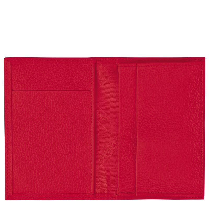 Red Longchamp Le Foulonné Men Card Holder | US-439UEGPIR