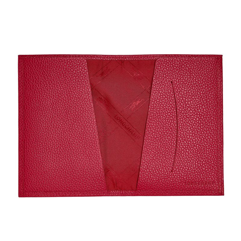 Red Longchamp Le Foulonné Men Passport Holder | US-608NCMFRQ