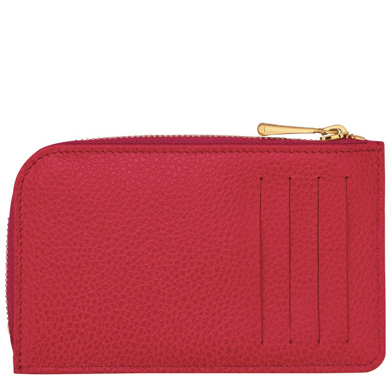 Red Longchamp Le Foulonné Women Card Holder | US-971ENVPCD