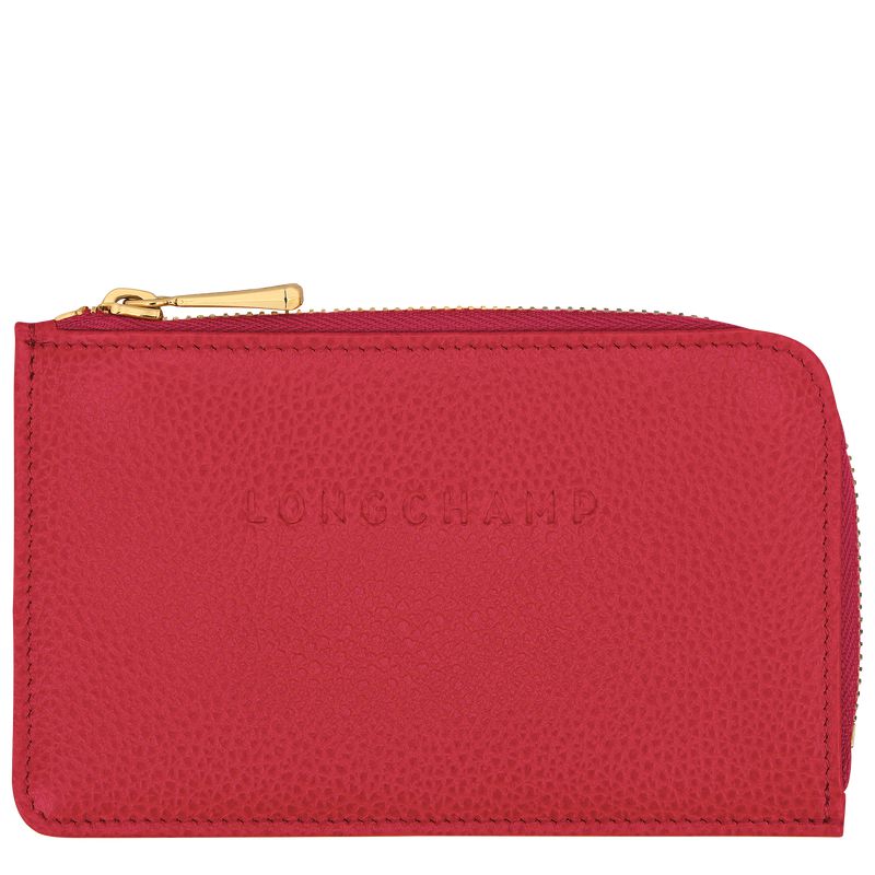 Red Longchamp Le Foulonné Women Card Holder | US-971ENVPCD