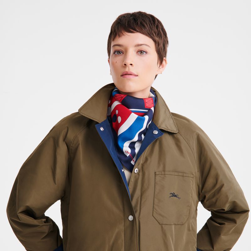 Red / Navy Longchamp Equestrian Tower 70 Women Scarf | US-569KYLOVA