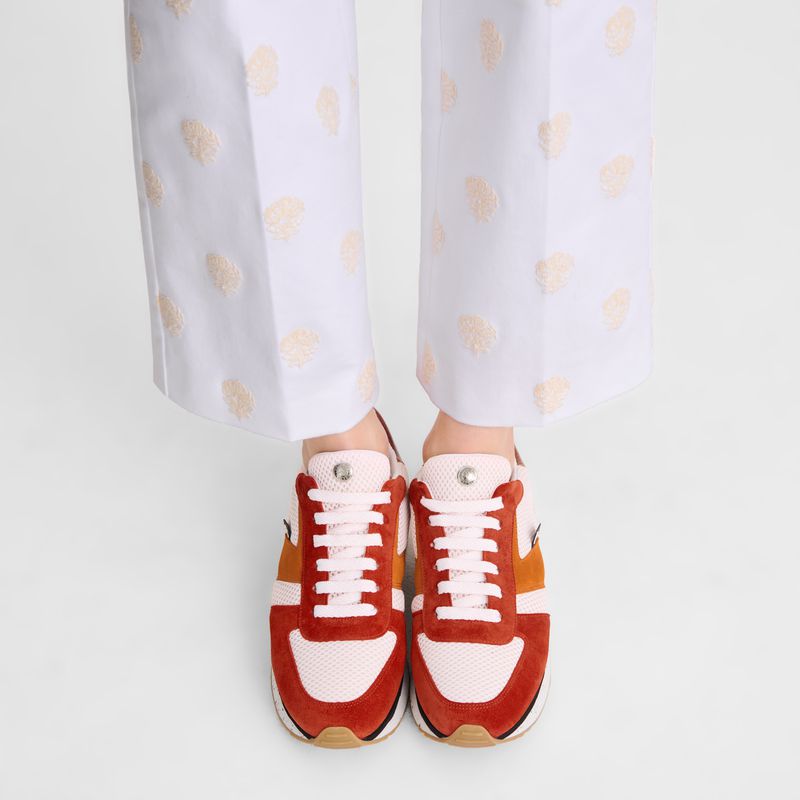 Red / Orange Longchamp Le Pliage Green Women Sneakers | US-607TFJKCO
