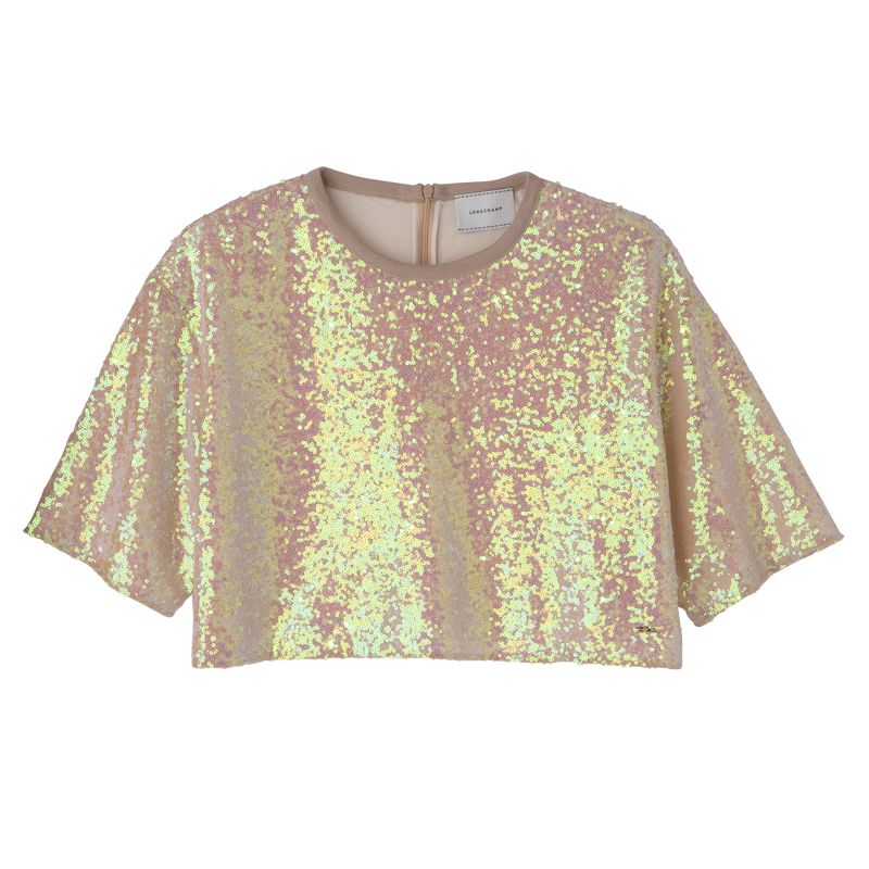 Rose Longchamp Crop Women Top | US-358KCMLVD