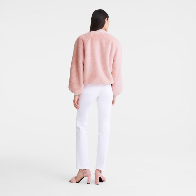 Rose Longchamp Faux Fur Women Jacket | US-975GNMQUS