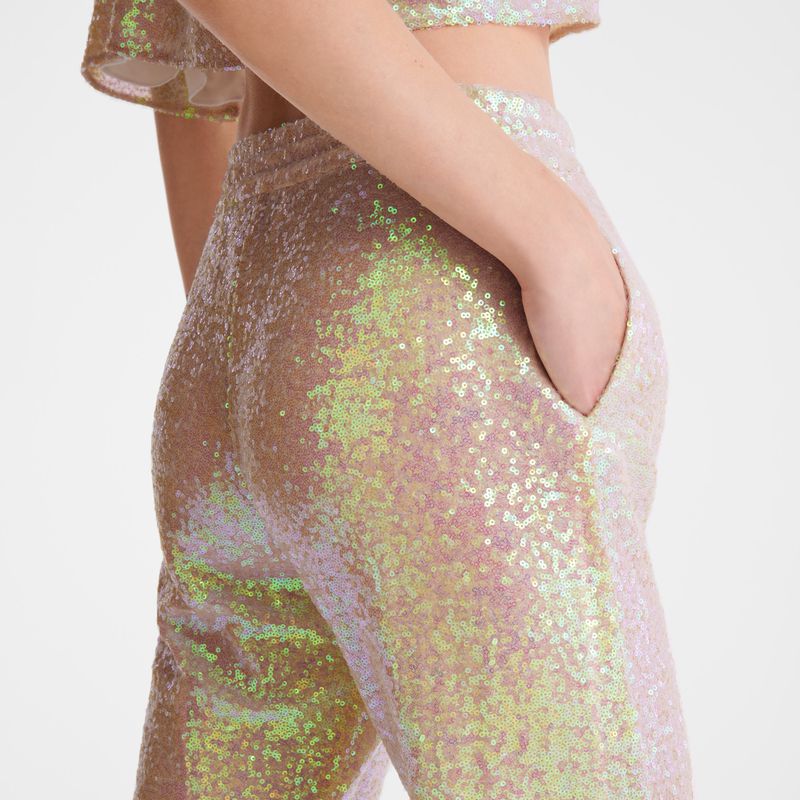Rose Longchamp Glitter Women Pants | US-581CEWOPA