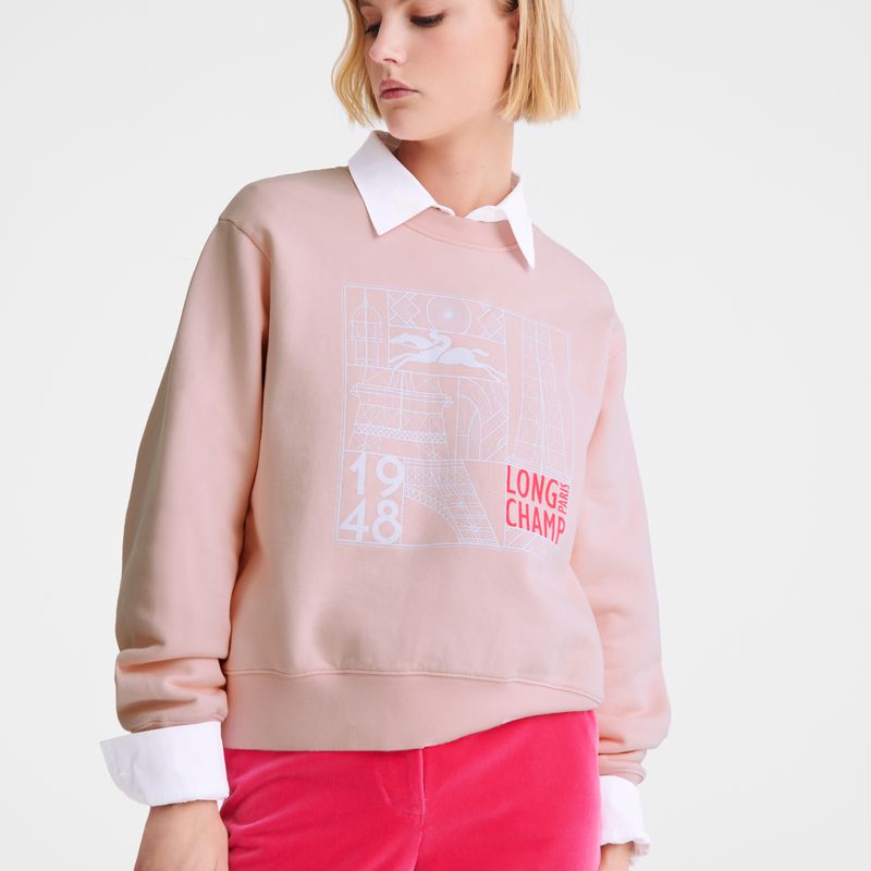 Rose Longchamp Jersey Women Sweatshirt | US-463TGSDKE