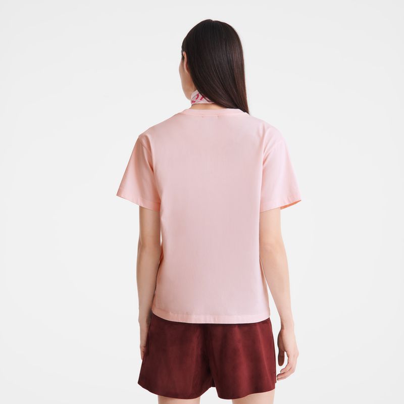 Rose Longchamp Jersey Women T-shirt | US-354WKUNOX