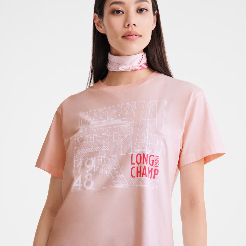 Rose Longchamp Jersey Women T-shirt | US-354WKUNOX