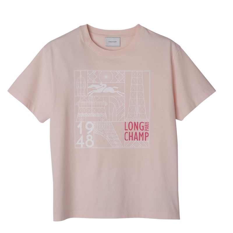 Rose Longchamp Jersey Women T-shirt | US-354WKUNOX